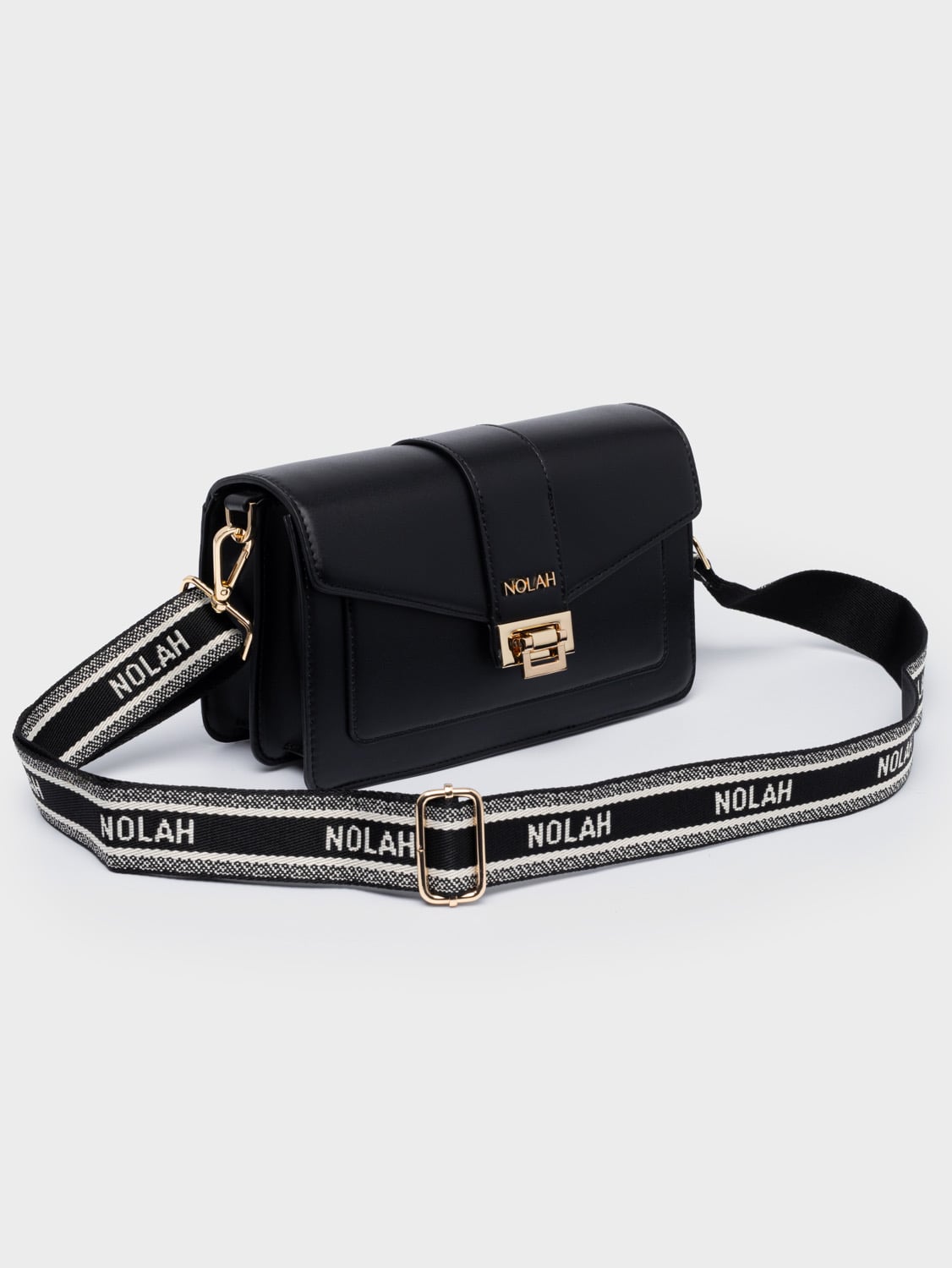 Nolah Danny Black Light Gold γυναικεία τσάντα ώμου & χιαστί σε μαύρο χρώμα - Image 4