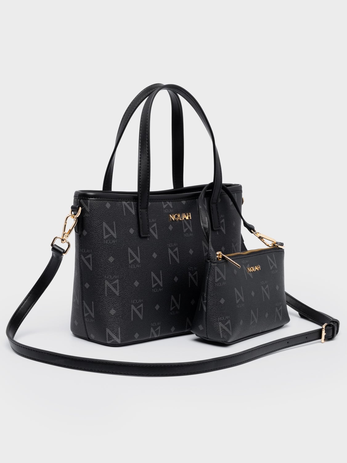 Nolah Jenilda Black Light Gold γυναικεία τσάντα ώμου σε μαύρο χρώμα - Image 3