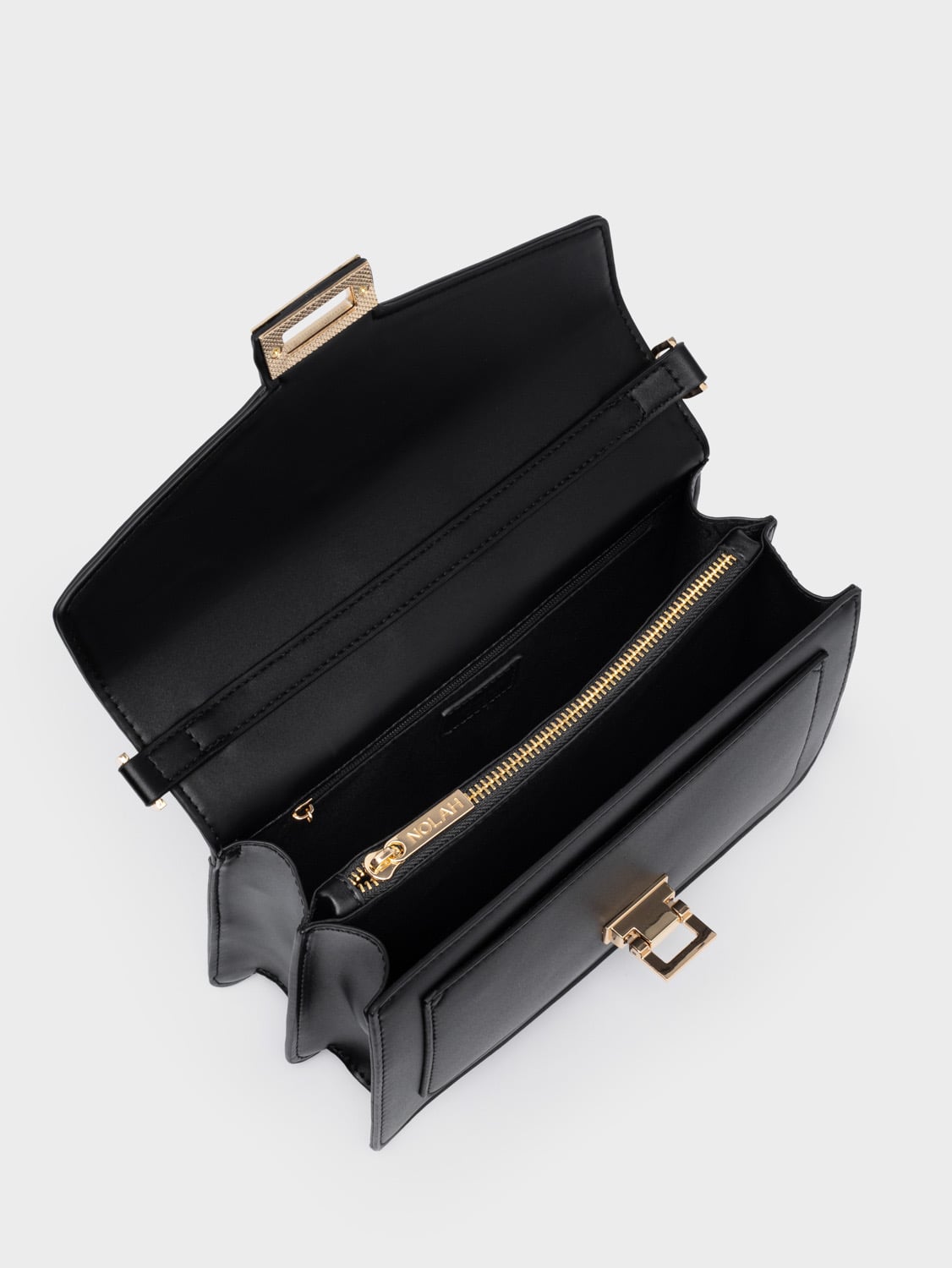 Nolah Danny Black Light Gold γυναικεία τσάντα ώμου & χιαστί σε μαύρο χρώμα - Image 3