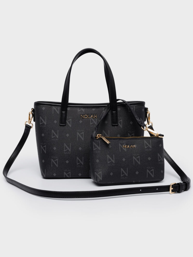 Nolah Jenilda Black Light Gold γυναικεία τσάντα ώμου σε μαύρο χρώμα