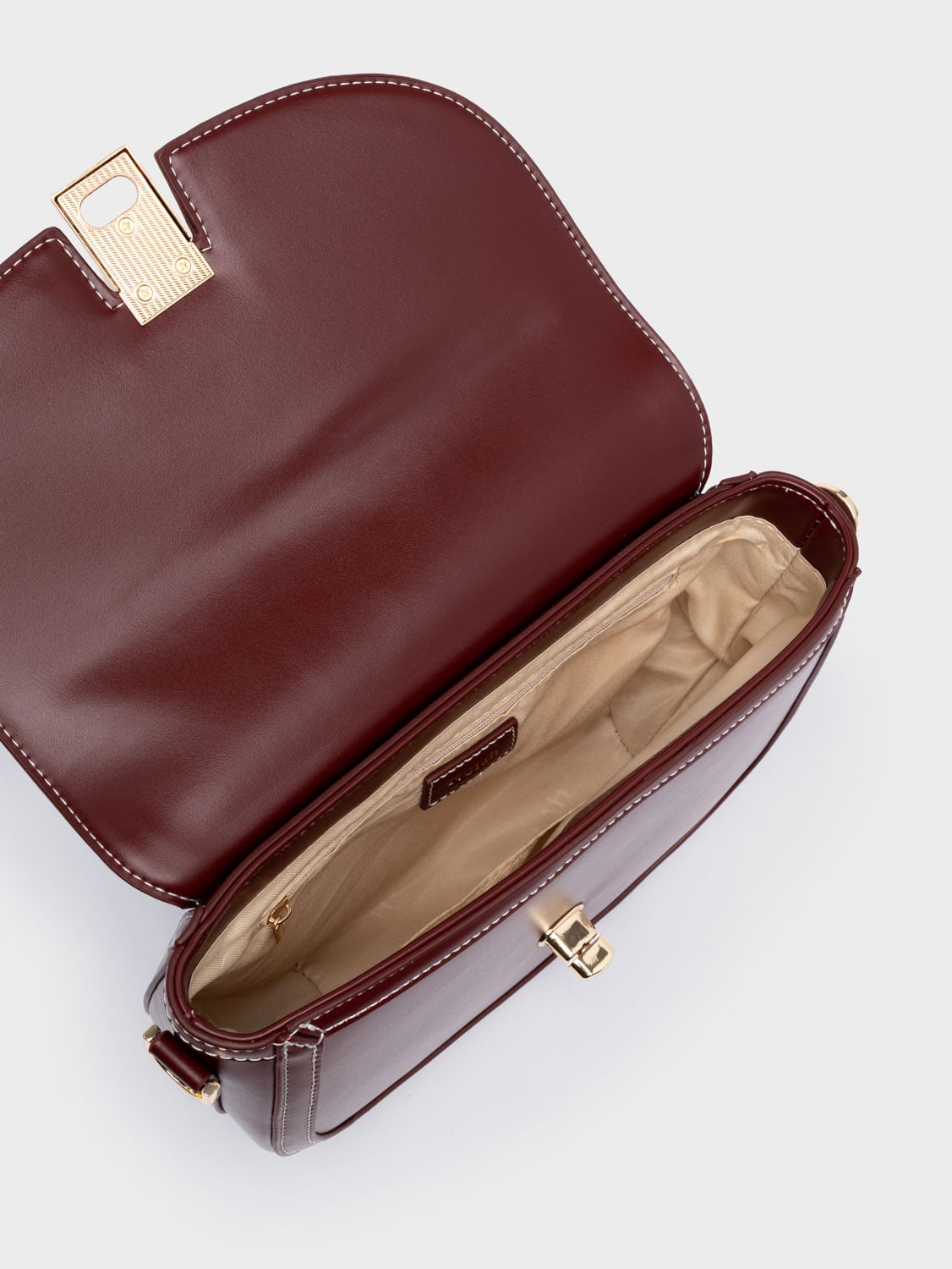 Nolah Madrid Burgundy Light Gold γυναικεία τσάντα ώμου & χιαστί - Image 2
