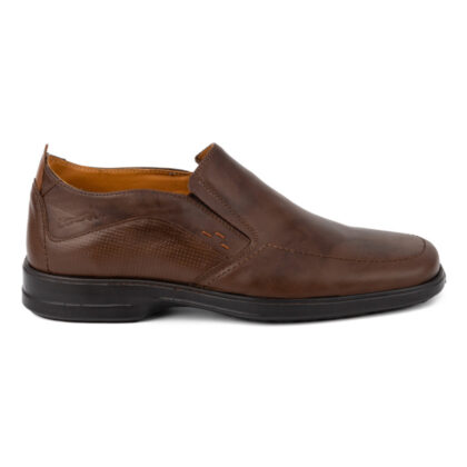 Boxer loafer δερμάτινα ανδρικά μοκασίνια σε ταμπά χρώμα