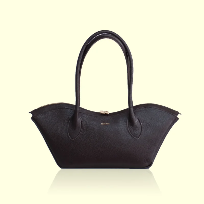 Bonendis Bisou Small Δερμάτινη γυναικεία Τσάντα Χειρός - Black