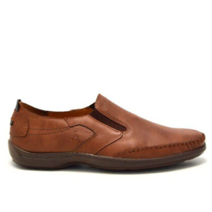 Boxer loafer δερμάτινο ανδρικά μοκασίνια σε ταμπά χρώμα