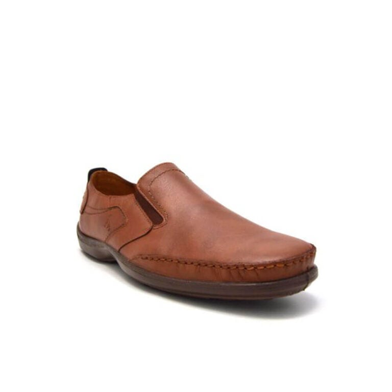 Boxer loafer δερμάτινο ανδρικά μοκασίνια σε ταμπά χρώμα - Image 3