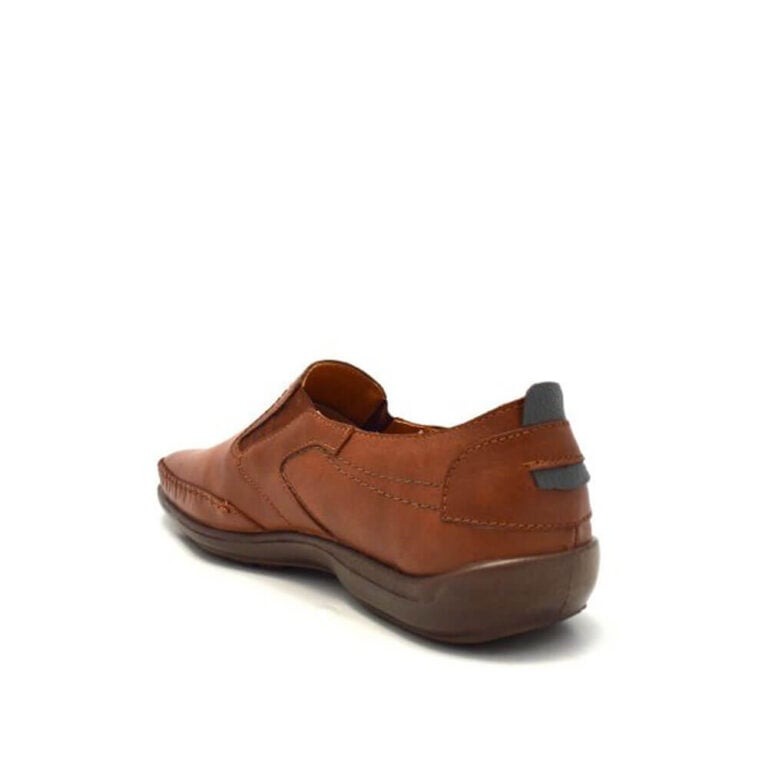 Boxer loafer δερμάτινο ανδρικά μοκασίνια σε ταμπά χρώμα - Image 2