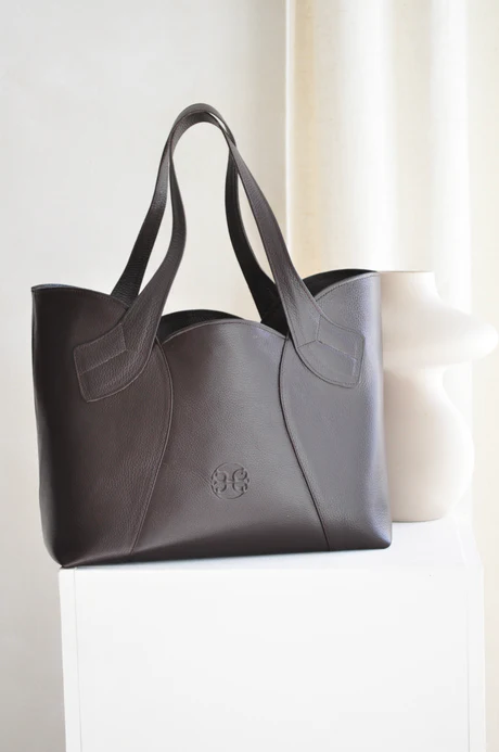 Bonendis Tulip Leather Tote Bag-Black γυναικεία δερμάτινη τσάντα ώμου - Image 3