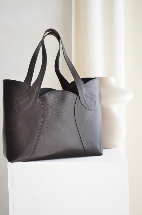Bonendis Tulip Leather Tote Bag-Black γυναικεία δερμάτινη τσάντα ώμου - Image 2