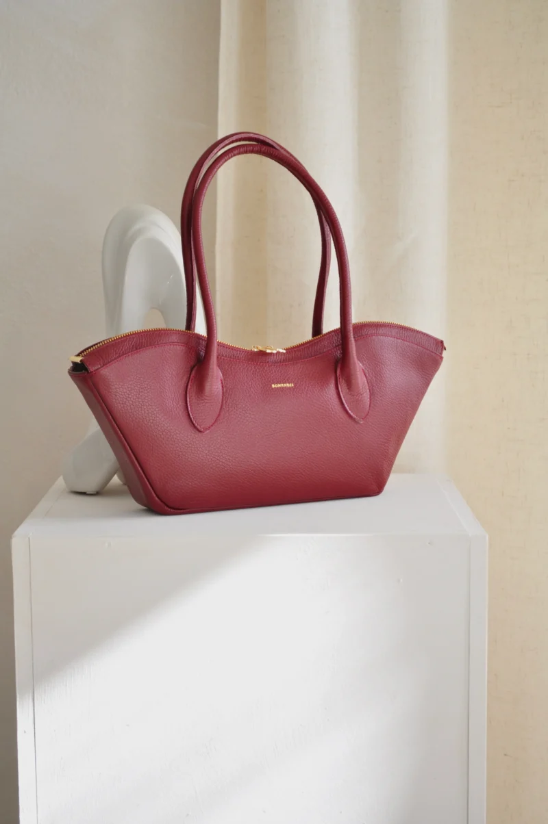 Bonendis Bisou Small Δερμάτινη γυναικεία Τσάντα Χειρός - Cherry Red - Image 3