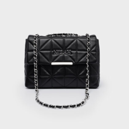 Nolah Mafalda Black Silver γυναικεία τσάντα ώμου & χιαστί σε μαύρο χρώμα