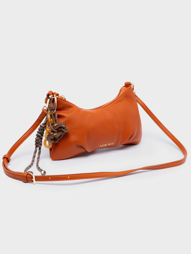 Nolah Lina Orange Light Gold γυναικεία τσάντα ώμου & χιαστί σε πορτοκαλί χρώμα - Image 3