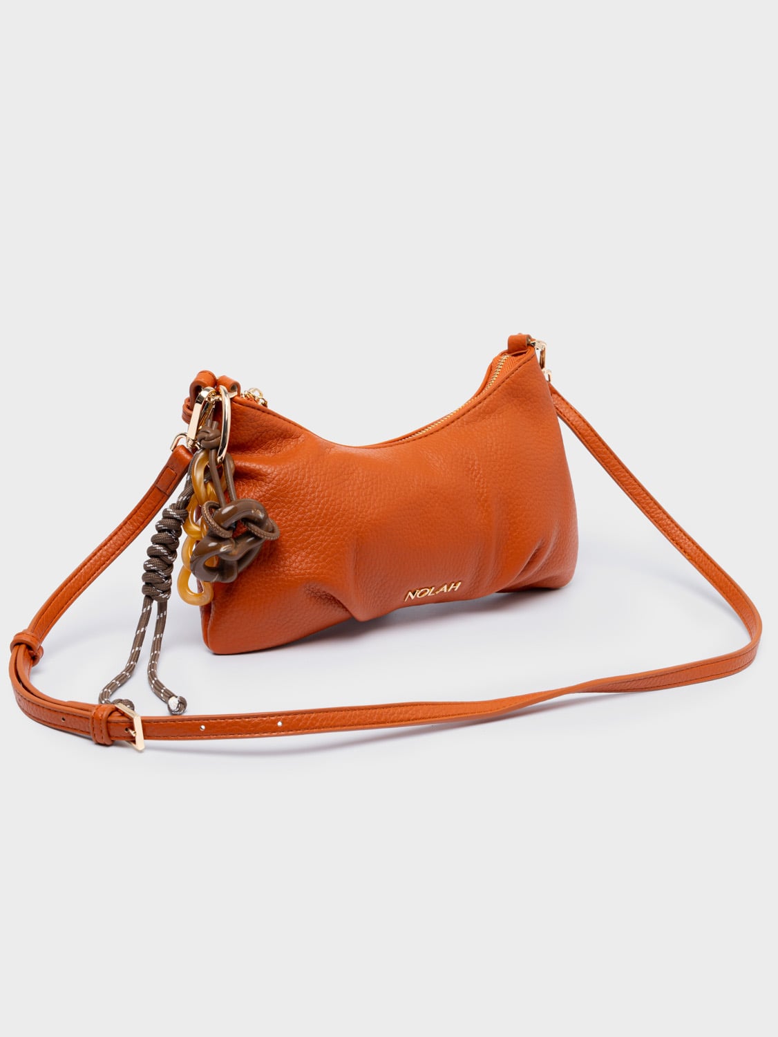 Nolah Lina Orange Light Gold γυναικεία τσάντα ώμου & χιαστί σε πορτοκαλί χρώμα - Image 3