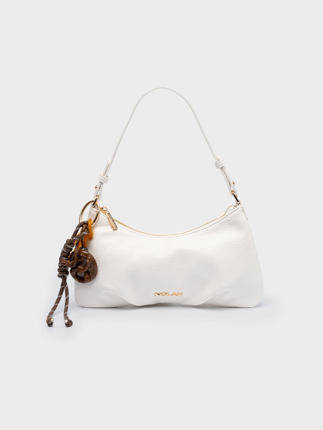 Nolah Lina White Light Gold γυναικεία τσάντα ώμου & χιαστί σε λευκό χρώμα