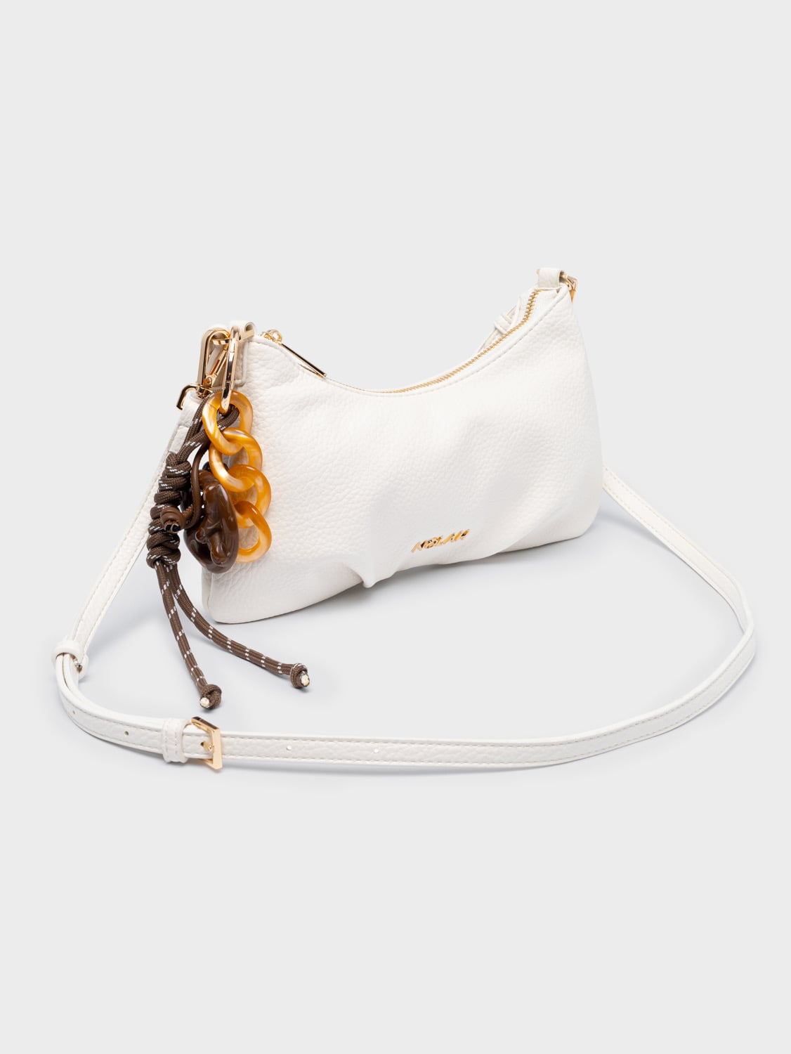 Nolah Lina White Light Gold γυναικεία τσάντα ώμου & χιαστί σε λευκό χρώμα - Image 3