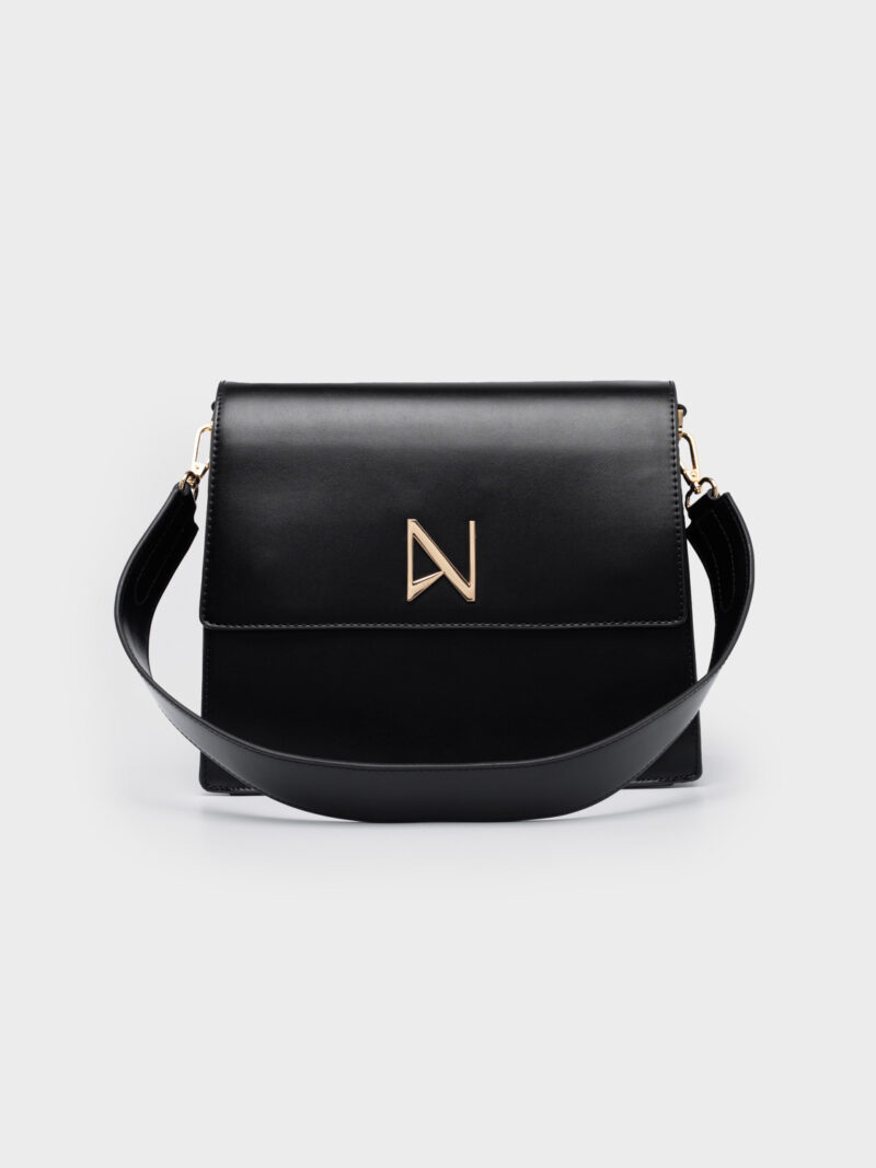 Nolah Aria Black γυναικεία τσάντα ώμου& χιαστί σε μαύρο χρώμα