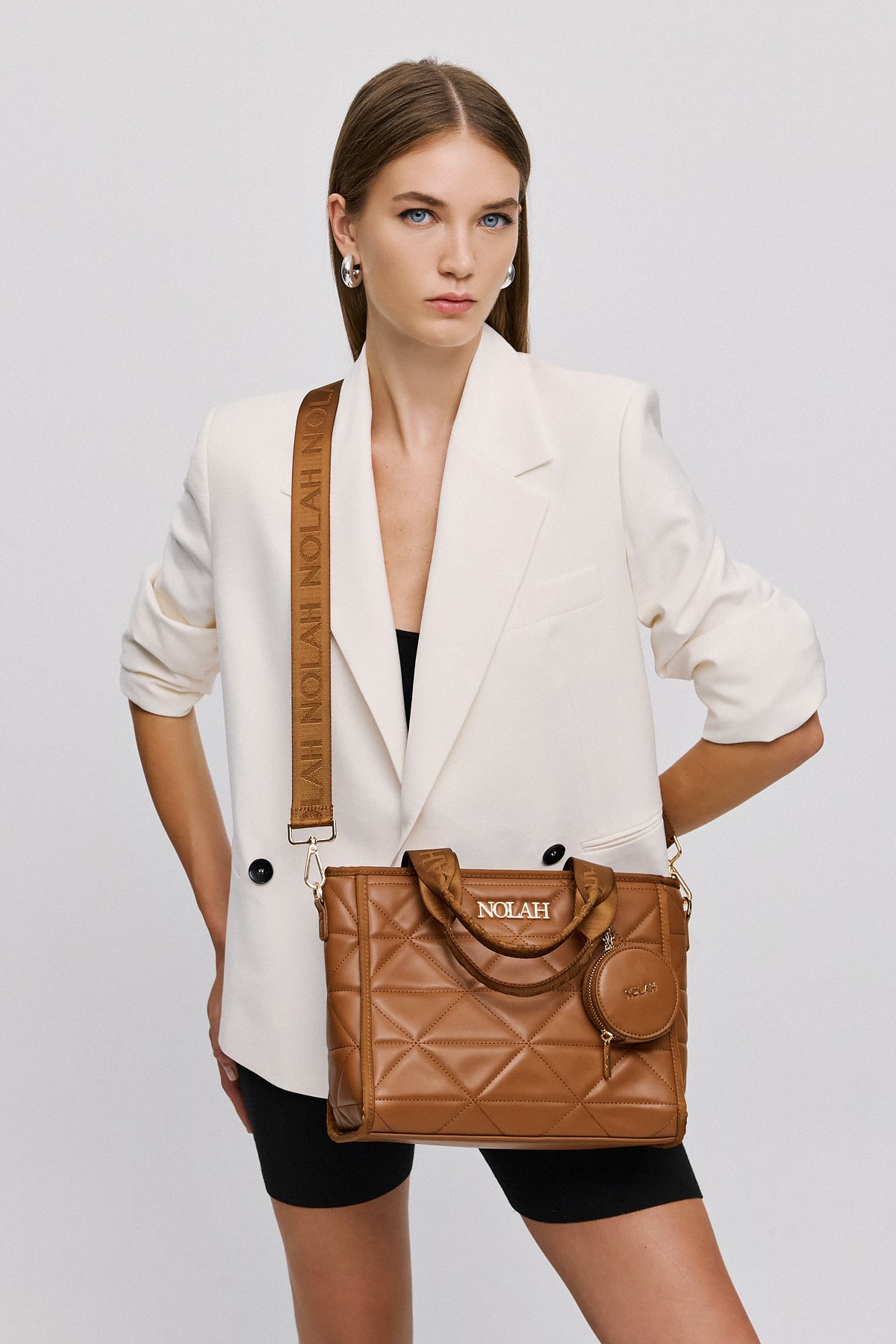 Nolah Ryder Medium Brown γυναικεία τσάντα χειρός & χιαστί σε καφέ χρώμα - Image 4