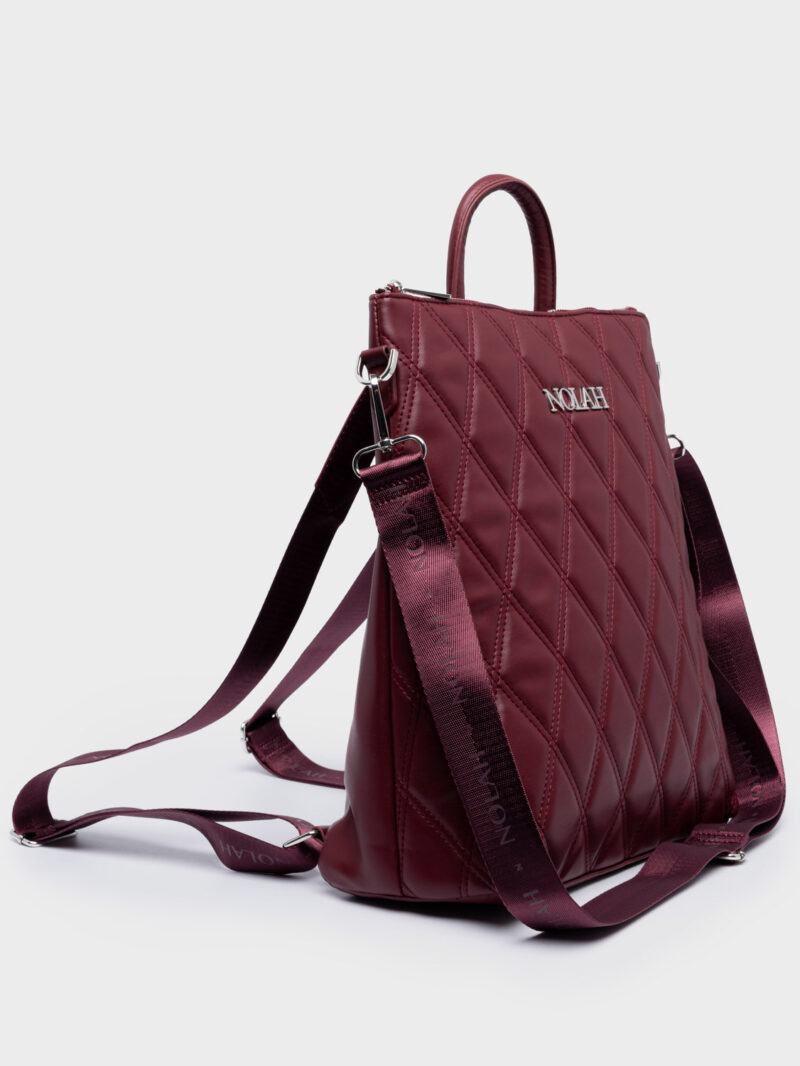 Nolah Rhode Burgundy Silver γυναικεία τσάντα πλάτης & ώμου σε μπορντό χρώμα - Image 4