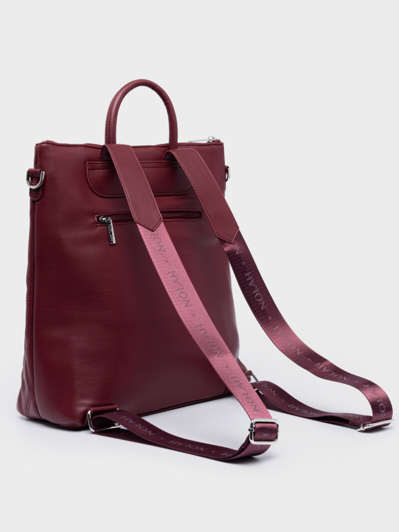 Nolah Rhode Burgundy Silver γυναικεία τσάντα πλάτης & ώμου σε μπορντό χρώμα - Image 3