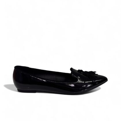 Adam's shoes γυναικείες μπαλαρίνες με μύτη σε μαύρο χρώμα