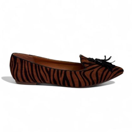 Adam's shoes γυναικείες μπαλαρίνες με μύτη σε καφέ & μαύρο χρώμα