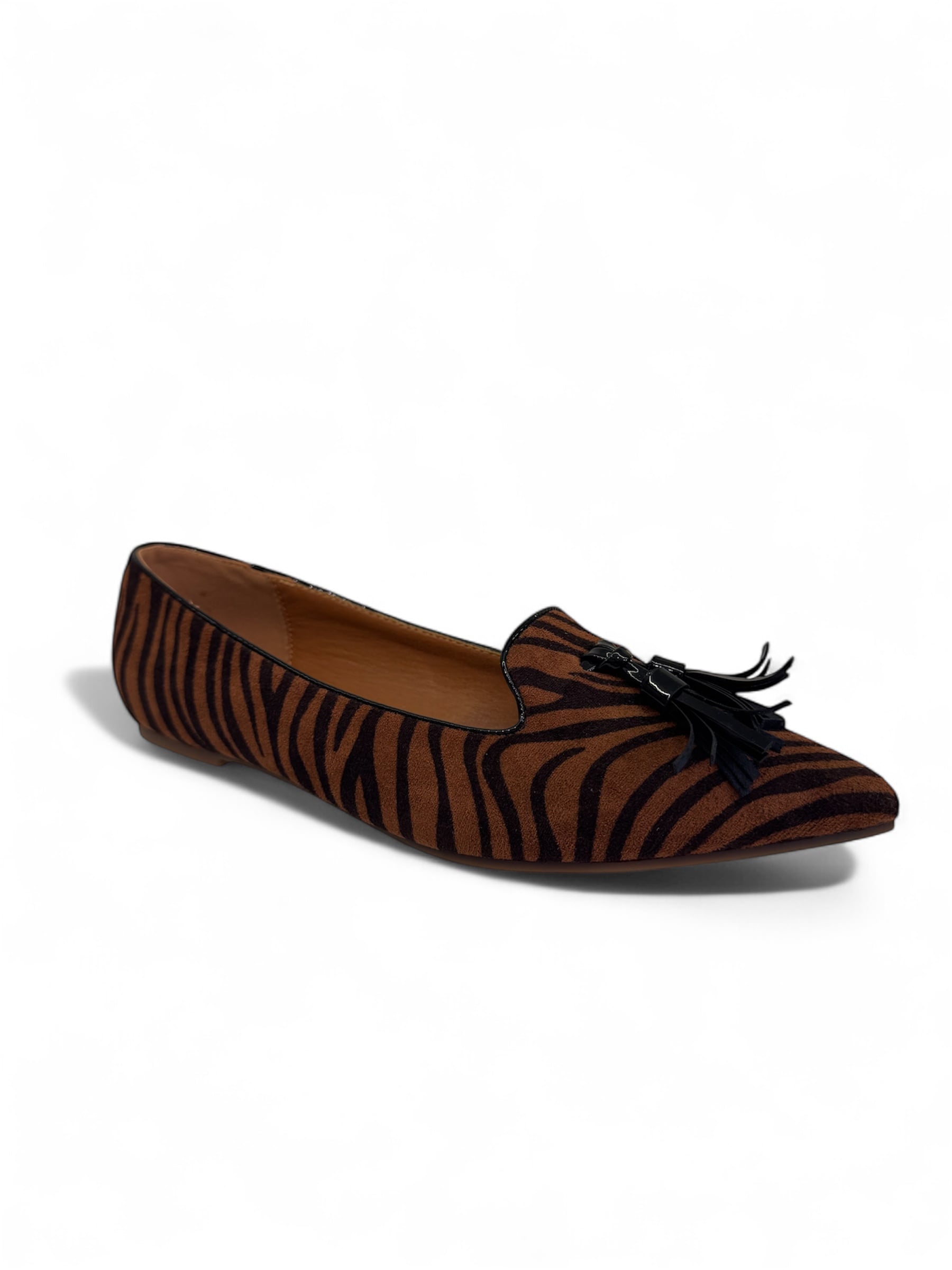 Adam's shoes γυναικείες μπαλαρίνες με μύτη σε καφέ & μαύρο χρώμα - Image 3