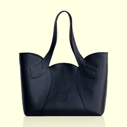 Bonendis Tulip Leather Tote Bag-Black γυναικεία δερμάτινη τσάντα ώμου