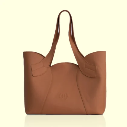 Bonendis Tulip Leather Tote Bag-Tabac γυναικεία δερμάτινη τσάντα ώμου