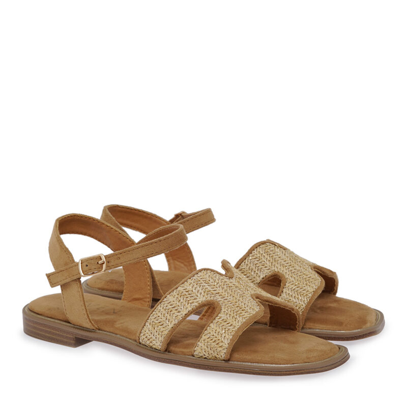 Seven flat raffia sandals γυναικεία πέδιλα με ψάθα σε μπεζ χρώμα - Image 4