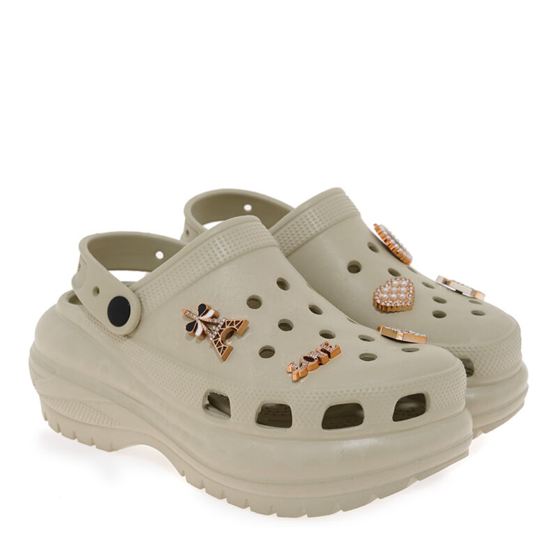 Seven clogs γυναικεία σε μπεζ χρώμα με διακοσμητικά στοιχεία - Image 4