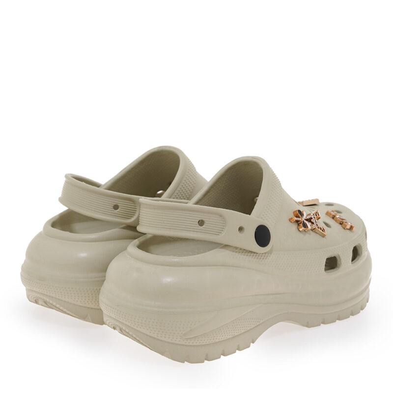 Seven clogs γυναικεία σε μπεζ χρώμα με διακοσμητικά στοιχεία - Image 3