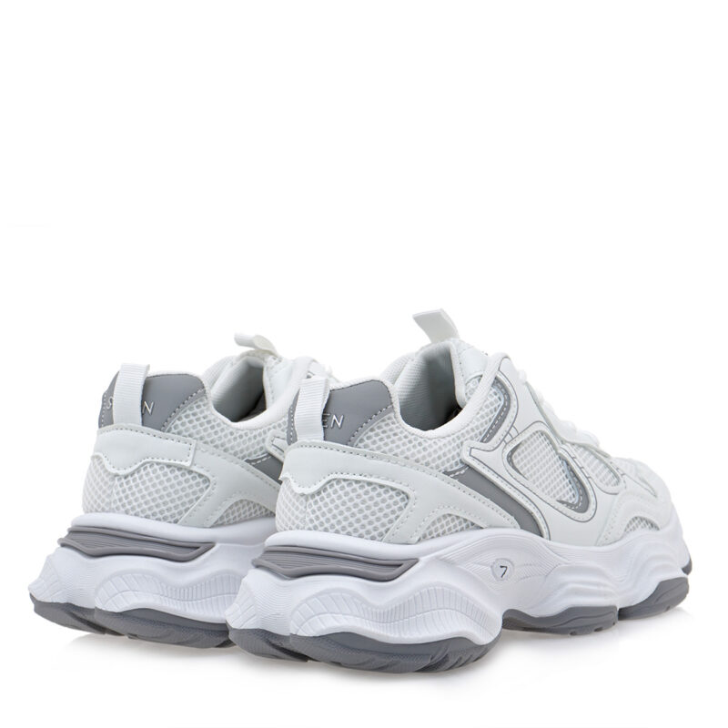 Seven sneakers γυναικείο σε χρώμα λευκό & γκρι - Image 3