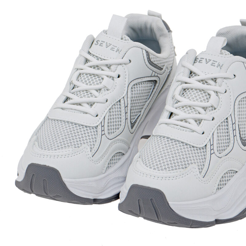 Seven sneakers γυναικείο σε χρώμα λευκό & γκρι - Image 2