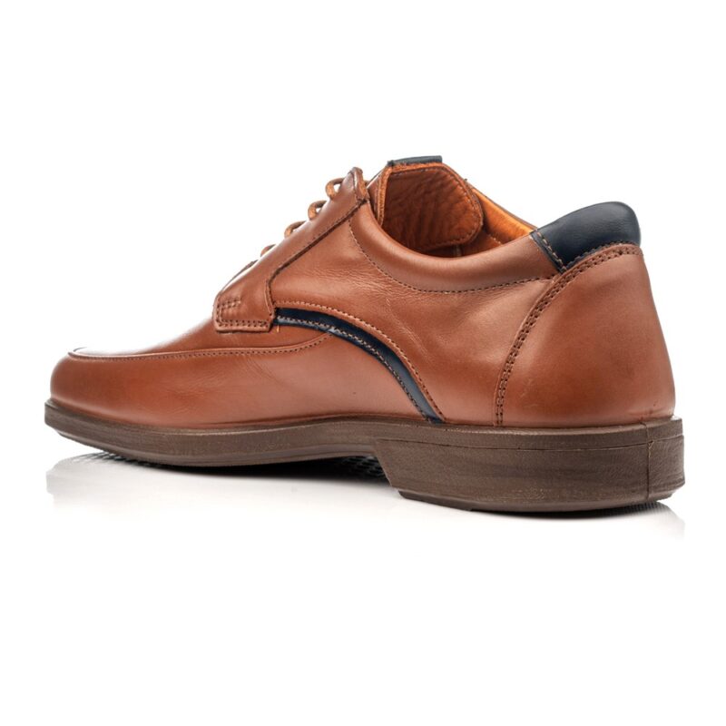 Boxer shoes Δερμάτινα ανδρικά παπούτσια με κορδόνι σε ταμπά χρώμα - Image 4
