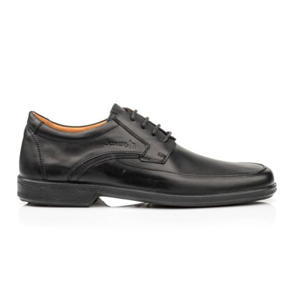 Boxer shoes Δερμάτινα ανδρικά παπούτσια με κορδόνι σε μαύρο χρώμα