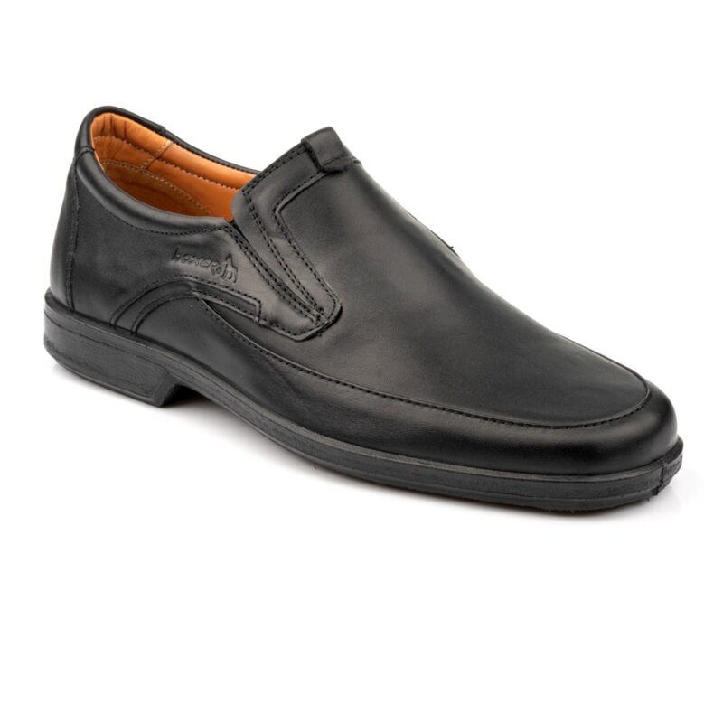 Boxer loafer δερμάτινα ανδρικά μοκασίνια σε μαύρο χρώμα - Image 4