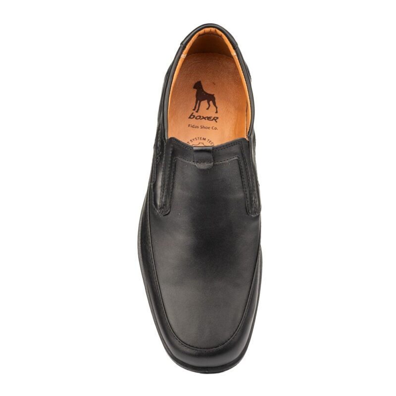 Boxer loafer δερμάτινα ανδρικά μοκασίνια σε μαύρο χρώμα - Image 2