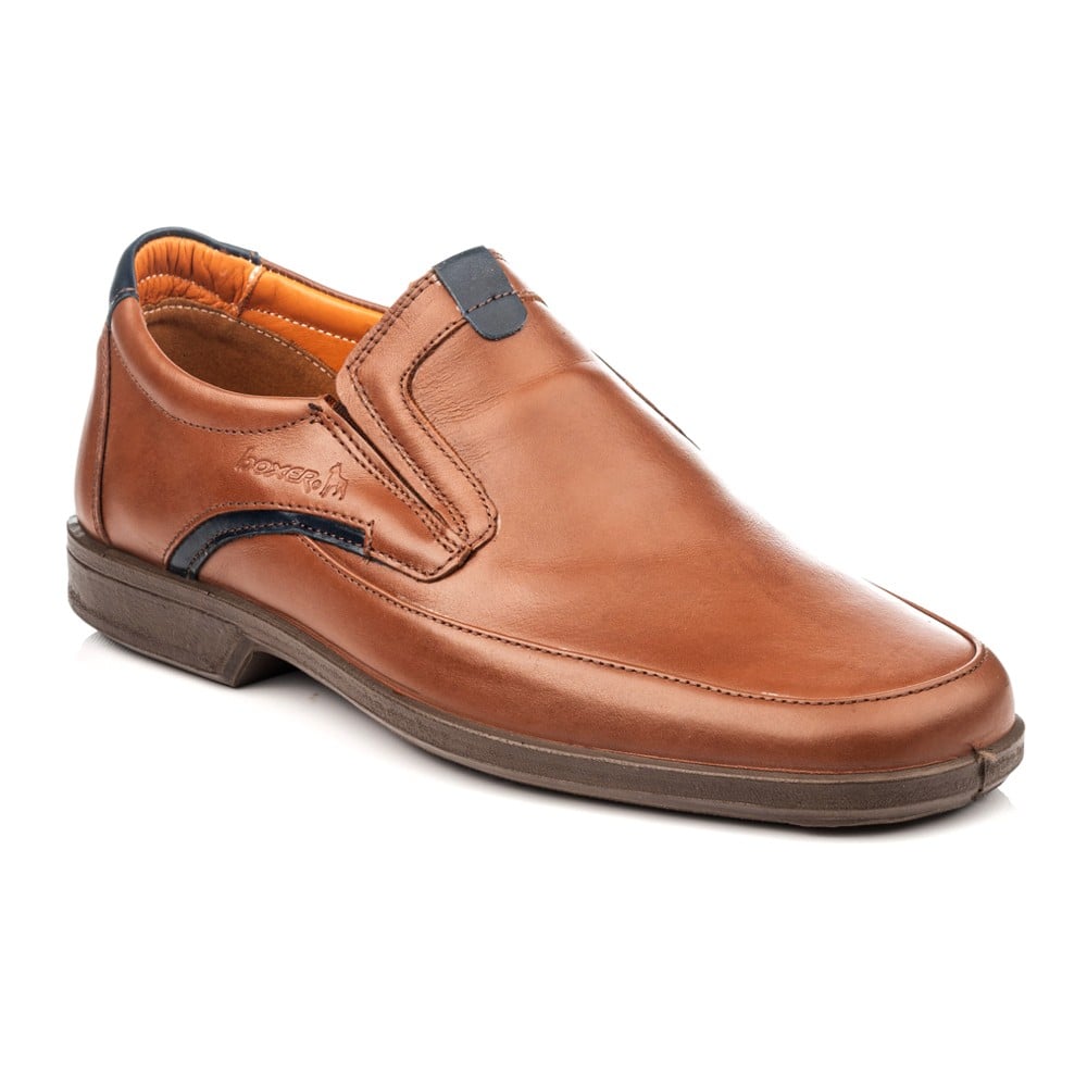 Boxer loafer δερμάτινα ανδρικά μοκασίνια σε ταμπά χρώμα - Image 5