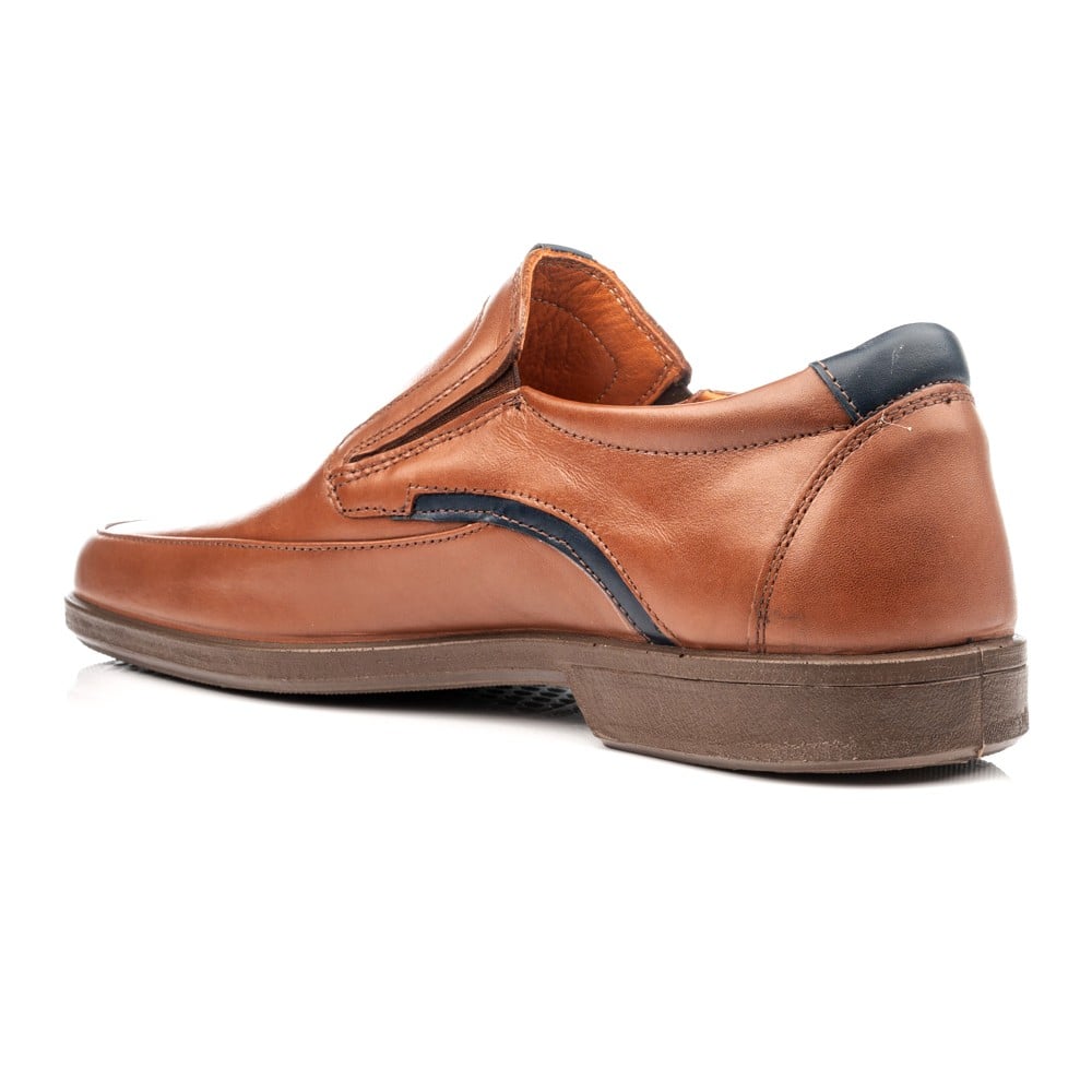 Boxer loafer δερμάτινα ανδρικά μοκασίνια σε ταμπά χρώμα - Image 4