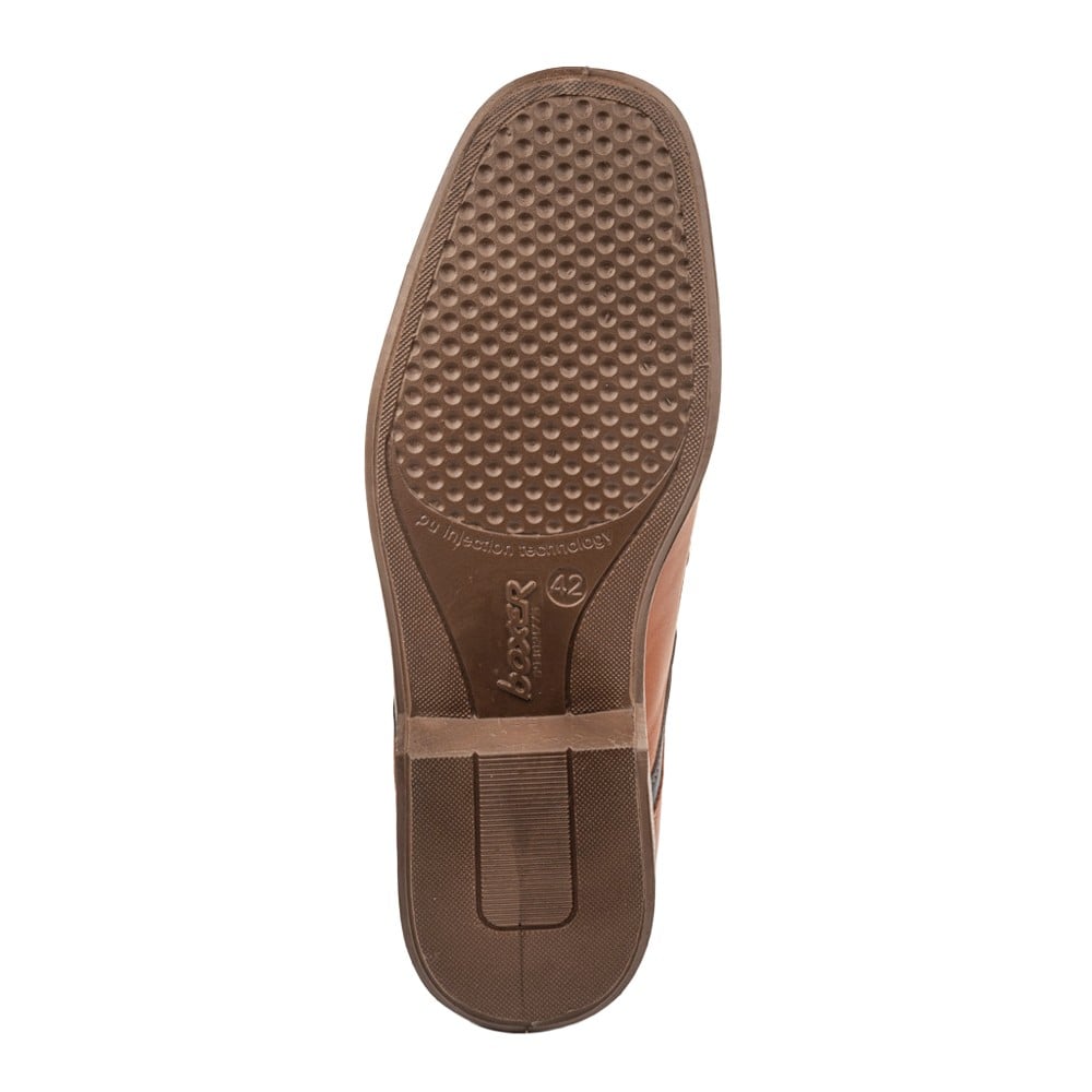 Boxer loafer δερμάτινα ανδρικά μοκασίνια σε ταμπά χρώμα - Image 2