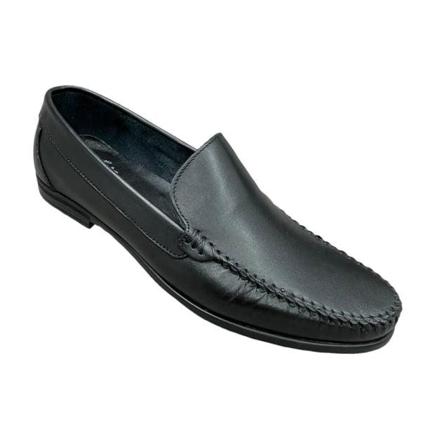 Boxer loafer Δερμάτινα ανδρικά μοκασινιά σε μαύρο χρώμα - Image 3