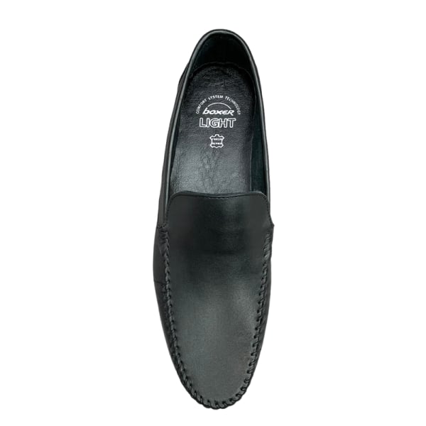 Boxer loafer Δερμάτινα ανδρικά μοκασινιά σε μαύρο χρώμα - Image 2