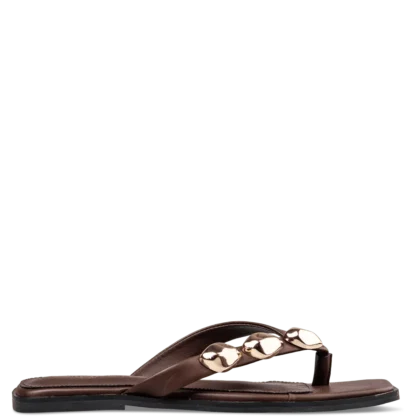 Nolah MINIMAL THONG SANDALS γυναικεία σανδάλια σε καφέ χρώμα