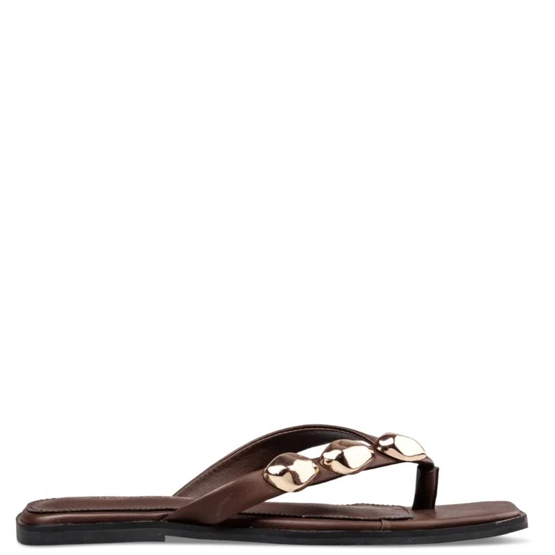 Nolah MINIMAL THONG SANDALS γυναικεία σανδάλια σε καφέ χρώμα