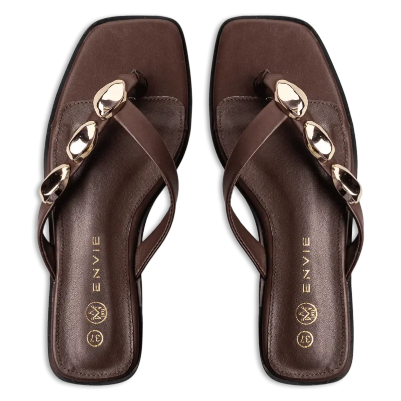 Nolah MINIMAL THONG SANDALS γυναικεία σανδάλια σε καφέ χρώμα - Image 4