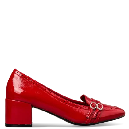 Envie MID HEELED LOAFERS γυναικεία γόβα σε κόκκινο χρώμα