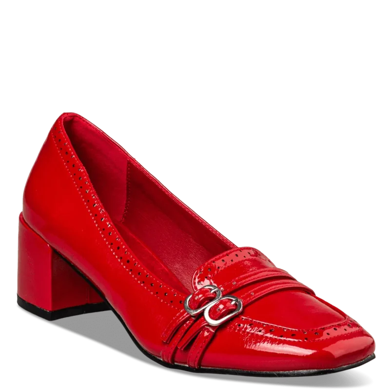 Envie MID HEELED LOAFERS γυναικεία γόβα σε κόκκινο χρώμα - Image 3