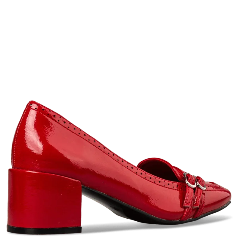 Envie MID HEELED LOAFERS γυναικεία γόβα σε κόκκινο χρώμα - Image 2
