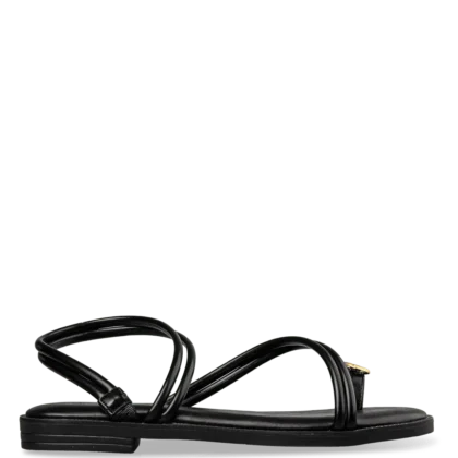 Envie FLAT SANDALS  γυναικεία φλατ σανδάλια σε μαύρο χρώμα