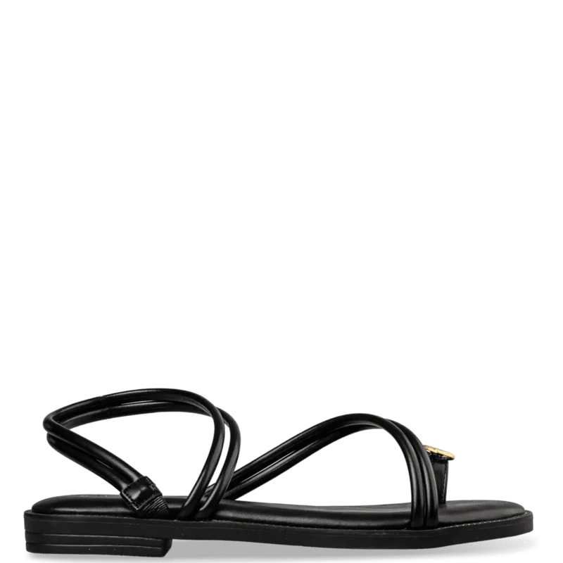 Envie FLAT SANDALS  γυναικεία φλατ σανδάλια σε μαύρο χρώμα