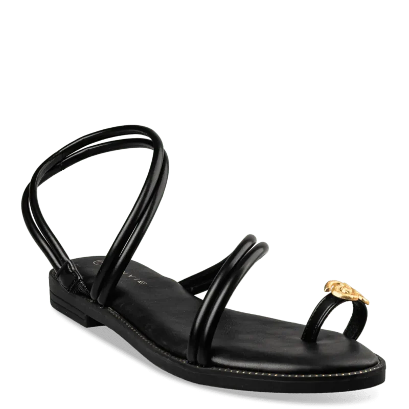 Envie FLAT SANDALS  γυναικεία φλατ σανδάλια σε μαύρο χρώμα - Image 3